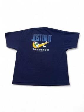Vintage 2001 Big Dogs just do it tomorrow Nike parody tee navy blue XXL mens